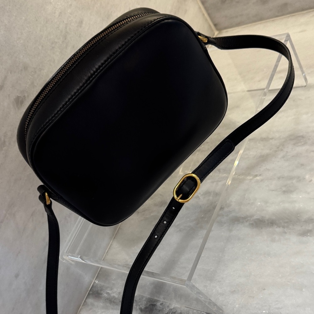 Gucci Webby Black Leather Camera Crossbody Bag Green Red Web Bee - Picture 9 of 15